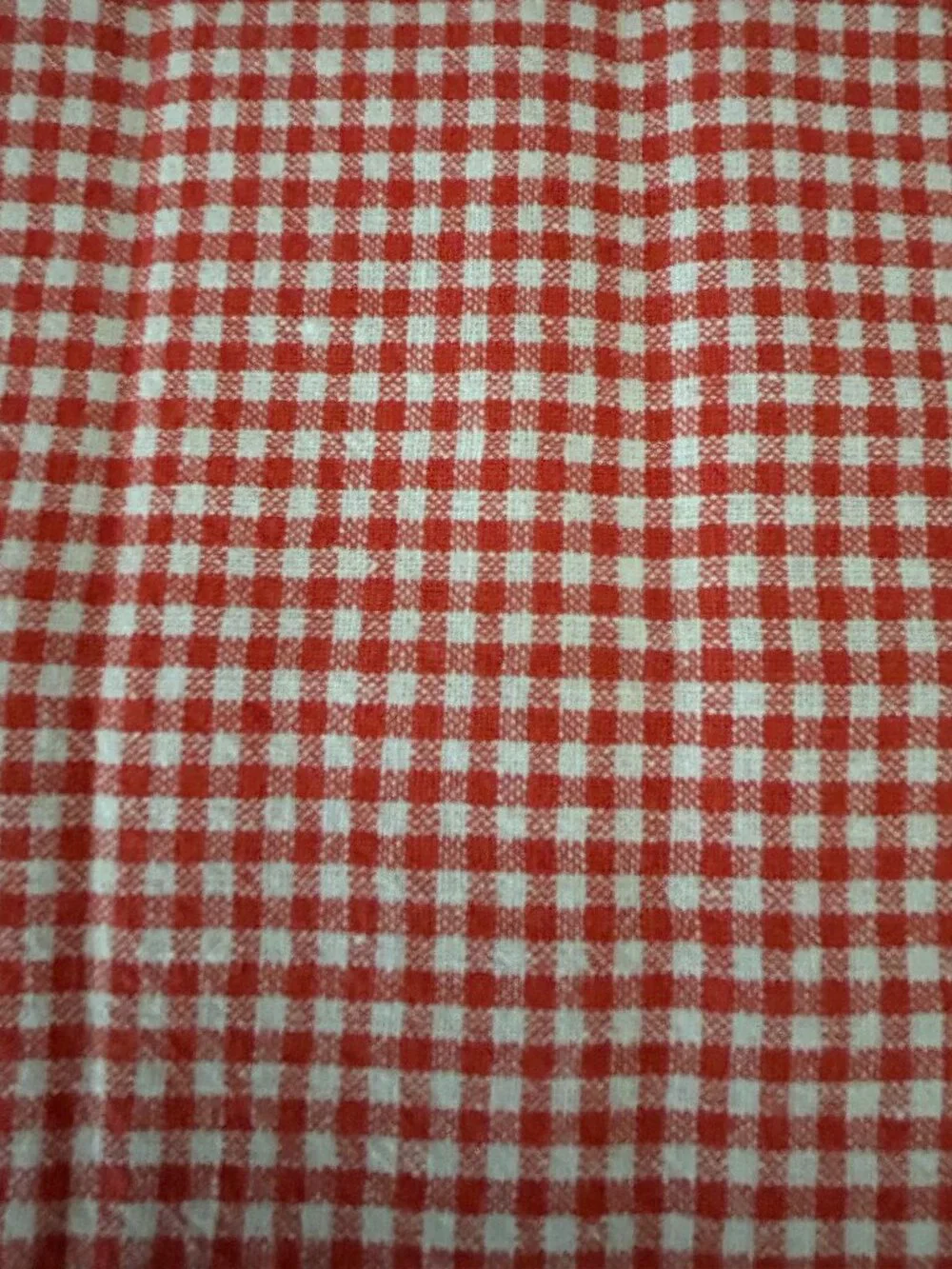 Set of 6 Embroidered Checked Fabric Christmas Napkins 12-1/2
